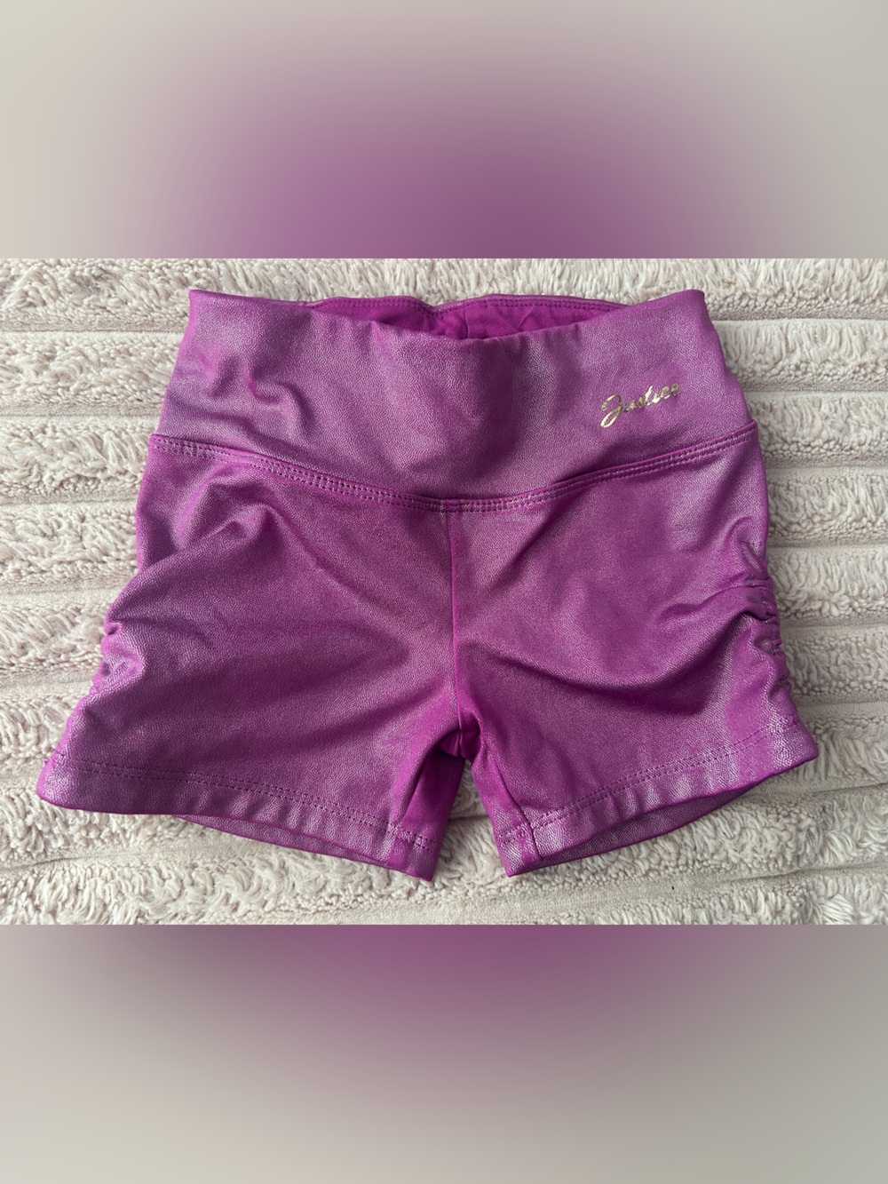 🌸4/$20🌸Girls Justice Brand Purple Metallic Active Shorts